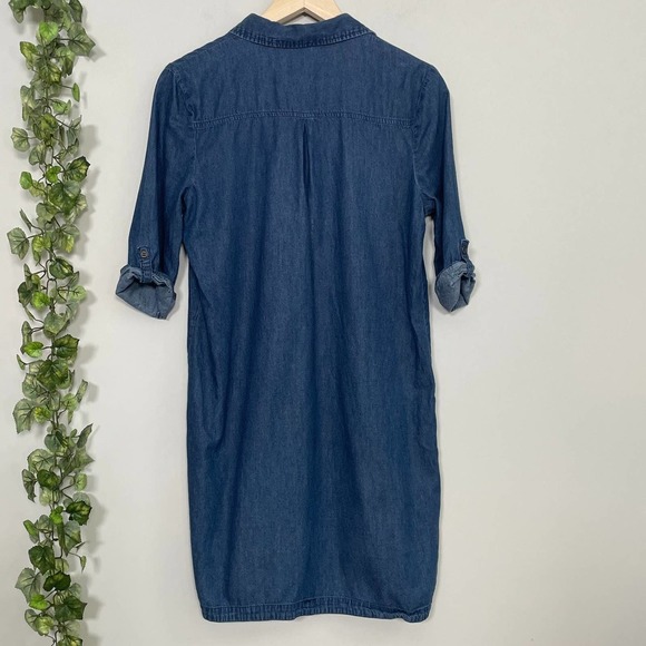 👗 Faded Glory Denim Shirt Dress - Size Small (4-6) - 100% Cotton - Picture 4 of 5